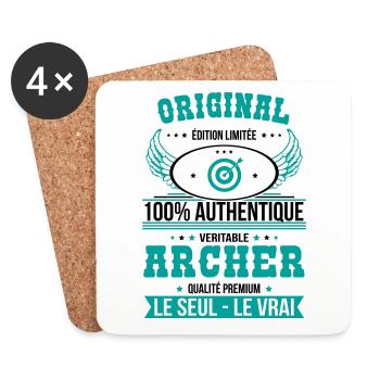 Authentique et véritable archer - Original - Dessous de verre (lot de 4) - blanc - Devant