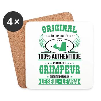 Authentique et véritable grimpeur - Original - Dessous de verre (lot de 4) - blanc - Devant
