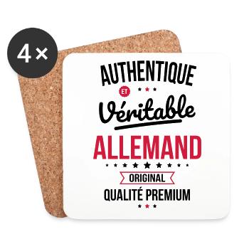 Authentique et véritable Allemand - Original - Dessous de verre (lot de 4) - blanc - Devant