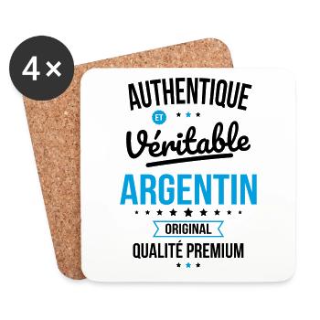 Authentique et véritable Argentin - Original - Dessous de verre (lot de 4) - blanc - Devant