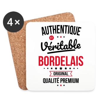 Authentique et véritable Bordelais - Original - Dessous de verre (lot de 4) - blanc - Devant