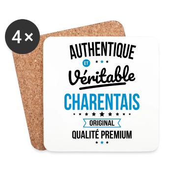 Authentique et véritable Charentais - Original - Dessous de verre (lot de 4) - blanc - Devant