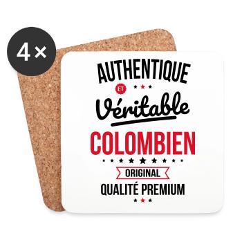 Authentique et véritable Colombien - Original - Dessous de verre (lot de 4) - blanc - Devant