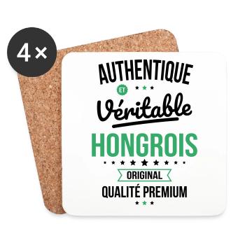 Authentique et véritable Hongrois - Original - Dessous de verre (lot de 4) - blanc - Devant