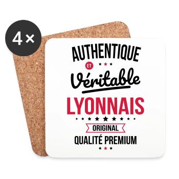 Authentique et véritable Lyonnais - Original - Dessous de verre (lot de 4) - blanc - Devant