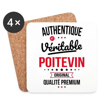 Authentique et véritable Poitevin - Original - Dessous de verre (lot de 4) - blanc - Devant