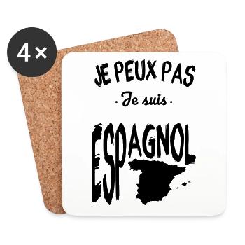 Je peux pas je suis Espagnol - Dessous de verre (lot de 4) - blanc - Devant