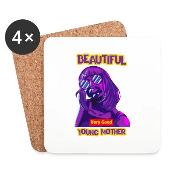 Beautiful young mother Mother Day - Untersetzer (4er-Set) - Weiß - Vorne