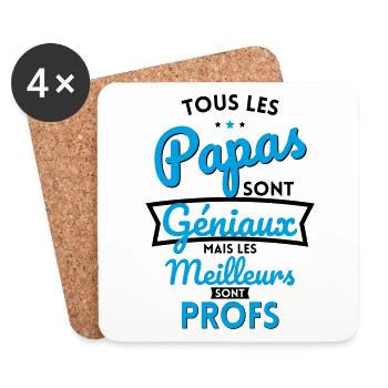 Papas sont géniaux mais les meilleurs sont Profs - Dessous de verre (lot de 4) - blanc - Devant