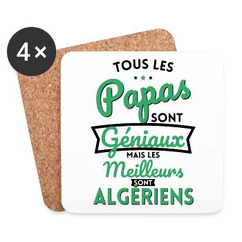 Papas géniaux mais les meilleurs sont Algériens - Dessous de verre (lot de 4) - blanc - Devant