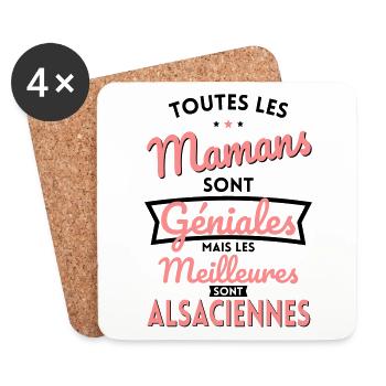 Mamans géniales les meilleures sont Alsaciennes - Dessous de verre (lot de 4) - blanc - Devant