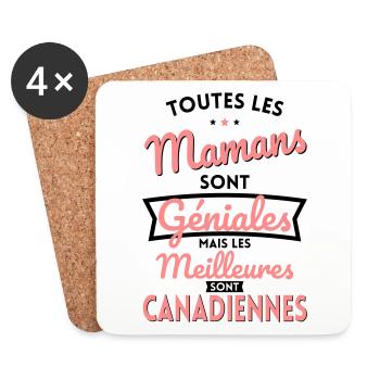 Mamans géniales les meilleures sont Canadiennes - Dessous de verre (lot de 4) - blanc - Devant