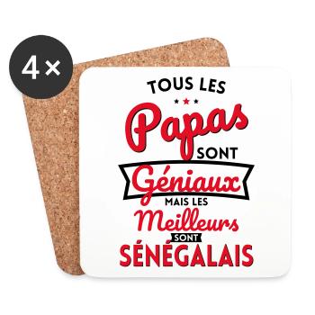 Papas géniaux mais les meilleurs sont Sénégalais - Dessous de verre (lot de 4) - blanc - Devant