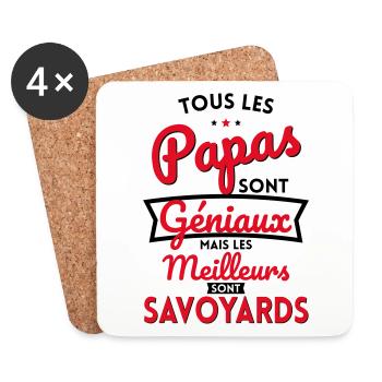 Papas géniaux mais les meilleurs sont Savoyards - Dessous de verre (lot de 4) - blanc - Devant