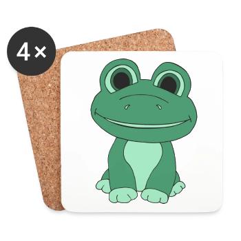Süßer Frosch - Untersetzer (4er-Set) - Weiß - Vorne