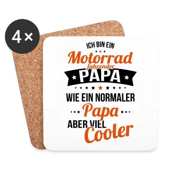 Motorbike riding dad cooler like normal dad - Coasters (set of 4) - white - Front