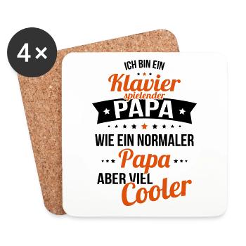 Piano-playing dad cooler like normal dad - Coasters (set of 4) - white - Front