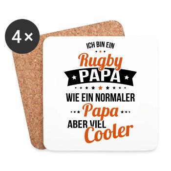 Rugby dad like a normal dad but much cooler - Coasters (set of 4) - white - Front