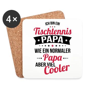 Tischtennis Papa wie ein normaler Papa viel cooler - Untersetzer (4er-Set) - Weiß - Vorne