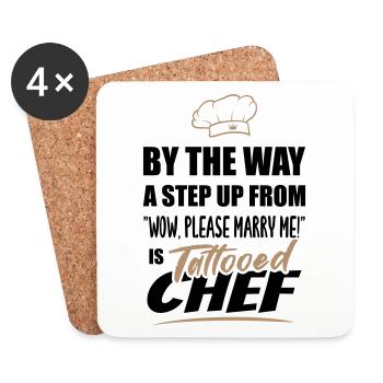 Tattooed chef is the most attractive - Coasters (set of 4) - white - Front
