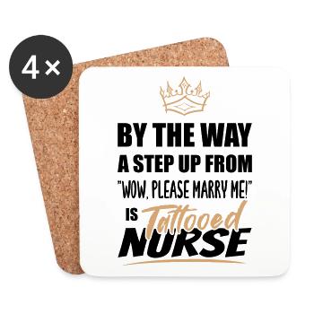 Tattooed nurse is the most attractive - Coasters (set of 4) - white - Front