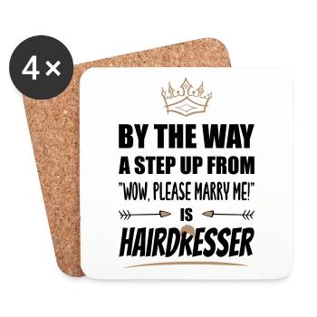 Friseur / Friseurin ist der/die attraktivste! - Untersetzer (4er-Set) - Weiß - Vorne