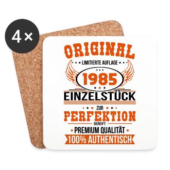 40th Birthday - Original 1985 Unique Piece - Coasters (set of 4) - white - Front