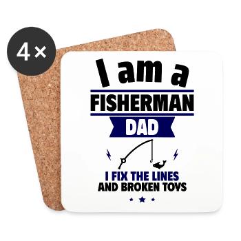 Angler-Papa,Vatertagsgeschenk - Untersetzer (4er-Set) - Weiß - Vorne