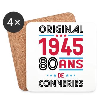 80th Birthday - Original 1945 - - Coasters (set of 4) - white - Front