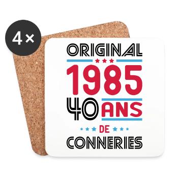 Anniversaire 40 ans - Original 1985 - Conneries - Dessous de verre (lot de 4) - blanc - Devant
