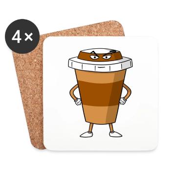 Coffee idea birthday gift T-shirt Love fun - Coasters (set of 4) - white - Front