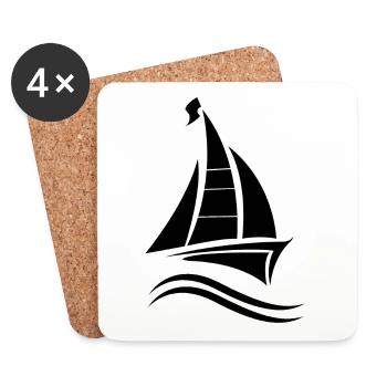 Sailing Sailboat Sailing Certificate - Coasters (set of 4) - white - Front