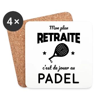 Mon plan retraite c'est de jouer au padel cadeau - Dessous de verre (lot de 4) - blanc - Devant