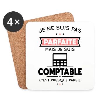 Je ne suis pas parfaite mais je suis comptable - Dessous de verre (lot de 4) - blanc - Devant