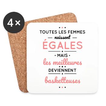 Femmes égales meilleures deviennent basketteuses - Dessous de verre (lot de 4) - blanc - Devant