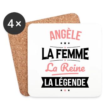 Angèle - La Femme - La Reine - La Légende - Dessous de verre (lot de 4) - blanc - Devant