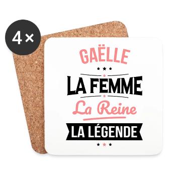 Gaëlle - La Femme - La Reine - La Légende - Dessous de verre (lot de 4) - blanc - Devant