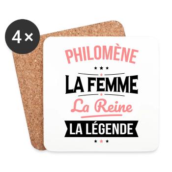 Philomène - La Femme - La Reine - La Légende - Dessous de verre (lot de 4) - blanc - Devant