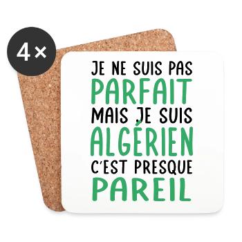 Je ne suis pas parfait mais je suis Algérien - Dessous de verre (lot de 4) - blanc - Devant