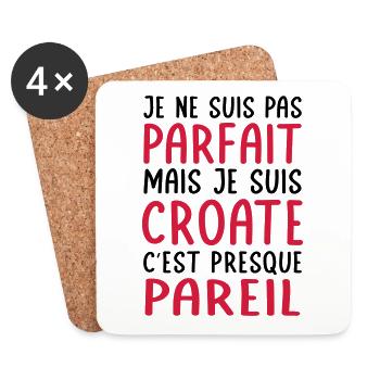 Je ne suis pas parfait mais je suis Croate - Dessous de verre (lot de 4) - blanc - Devant