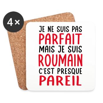 Je ne suis pas parfait mais je suis Roumain - Dessous de verre (lot de 4) - blanc - Devant