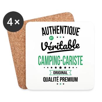 Authentique et véritable camping-cariste Original - Dessous de verre (lot de 4) - blanc - Devant