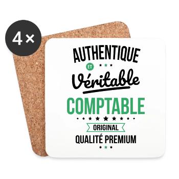 Authentique et véritable comptable - Original - Dessous de verre (lot de 4) - blanc - Devant