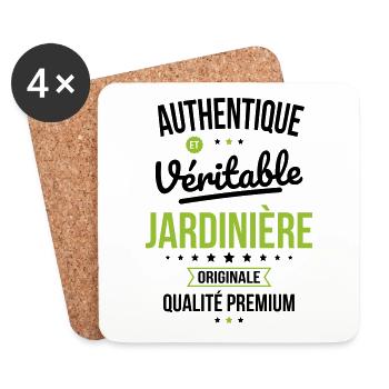 Authentique et véritable jardinière - Originale - Dessous de verre (lot de 4) - blanc - Devant