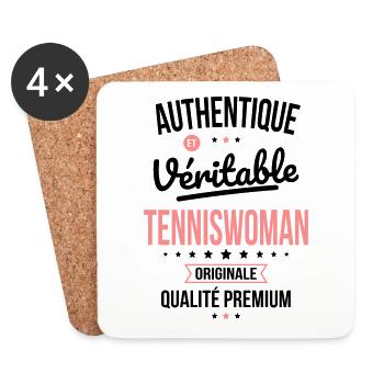 Authentique et véritable tenniswoman - Originale - Dessous de verre (lot de 4) - blanc - Devant