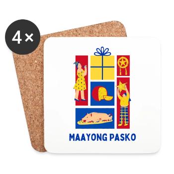 Maayong Pasko Weihnachten Filipino Style - Untersetzer (4er-Set) - Weiß - Vorne
