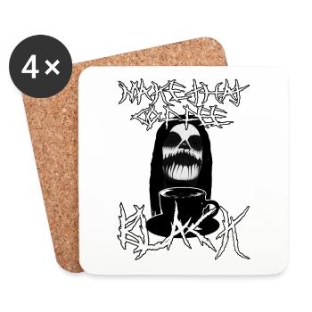 Faites ce café noir - Dessous de verre (lot de 4) - blanc - Devant
