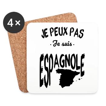 Je peux pas je suis Espagnole - Dessous de verre (lot de 4) - blanc - Devant