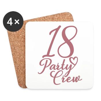 18 Party Crew 18th Birthday Party 18 Years Old - Coasters (set of 4) - white - Front