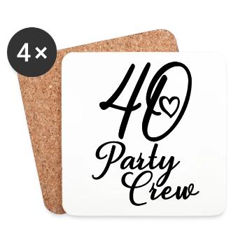 40 Party Crew 40th Birthday Party 40 Years Old - Coasters (set of 4) - white - Front